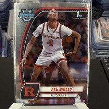 Ace Bailey 1st 2024-25 Bowman Chrome University Base Chrome #1 Rutgers