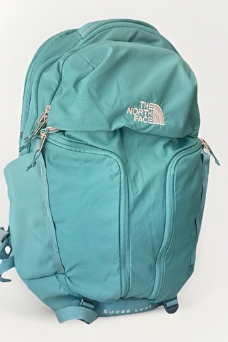 The North Face Women’s Surge Luxe Laptop School Backpack Bag Sage Green Rose - Picture 3 of 7