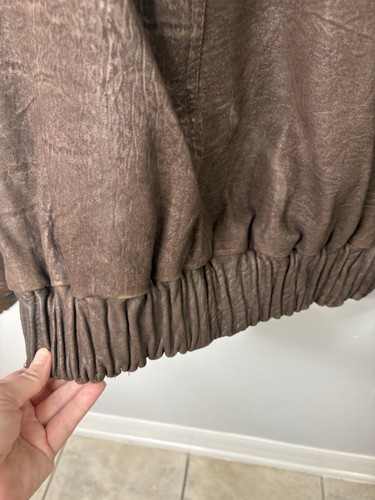 Chaqueta de cuero marrón vintage talla XL - Imagen 9 de 11
