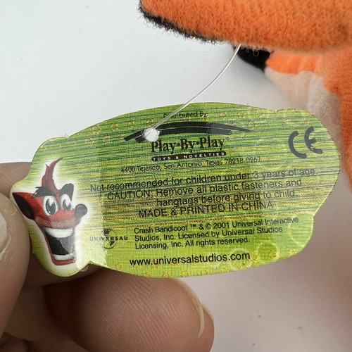 Nuevo con etiquetas Crash Bandicoot 9" Peluche Play-By-Play Universal 2003 Sony PlayStation - Imagen 7 de 9