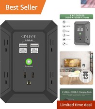 USB Wall Charger, Surge Protector, 5 Outlet Extender with 4 USB Charging Ports