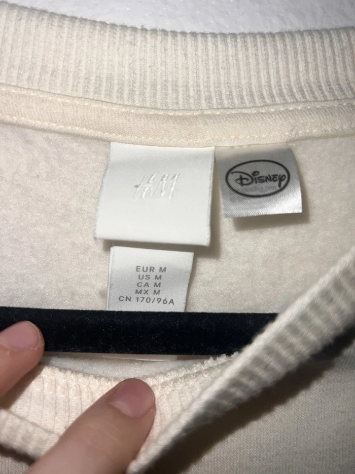 H&M Disney Mickey Mouse Crema Cuello Redondo Talla Mediana Mujer Gran Tamaño Navidad Foto 3 de 4