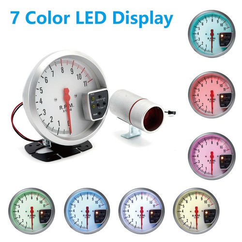 5" 12V Car Tachometer Gauge LED 0-11000 RPM Speed Meter + Shift Light Universal - Picture 3 of 9
