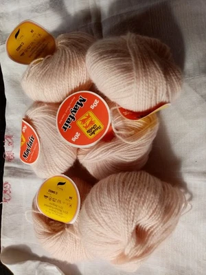 ANGORA ET MOHAIR LOT DE 12 PELOTES 25 % KID MOHAIR 15% ANGORA ROSE PALE - Photo 1/4