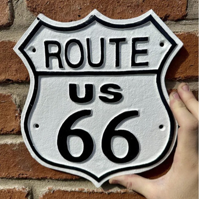 Automobilia-Schild ''Route 66'' aus Gusseisen