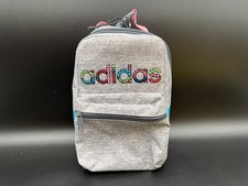 adidas Santiago 2 Insulated Lunch Bag Gray Three Stripe Brand Full Zip Colorful