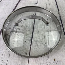 Red Copper Glass Round Strainer Lid Stainless Replacement Pot Pan Lid 8 1/4”