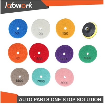 Labwork Diamond Polishing Pads Kit For Granite Marble Stone Polishing 11 Pack 3''
