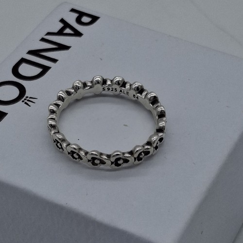 Bague fleur Pandora argentée élégance florale / jardin de Wanda II taille 54 à la retraite - Photo 4/4