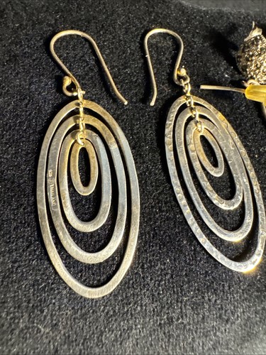Set 3 Paar Ohrringe 925 Sterling Silber Ohrhänger Stil Französischer Draht Ohrstecker 0,7 g - Bild 2 von 11