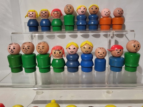 Lote De 26 Pequeños De Madera Fisher Price Años 70 De Colección - Imagen 3 de 5