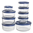 18 Piece Glass Storage Containers with Lids (9 Glass Food Storage Containers ...