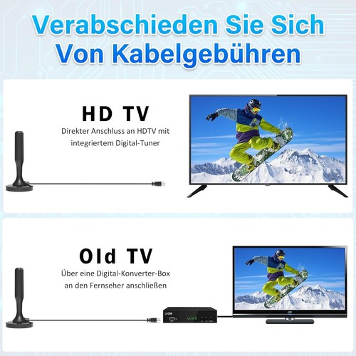 TV Antenne DVB-T2 360 Grad Empfänger 4K HD Zimmerantenne Magnetfuß - Bild 5 von 11
