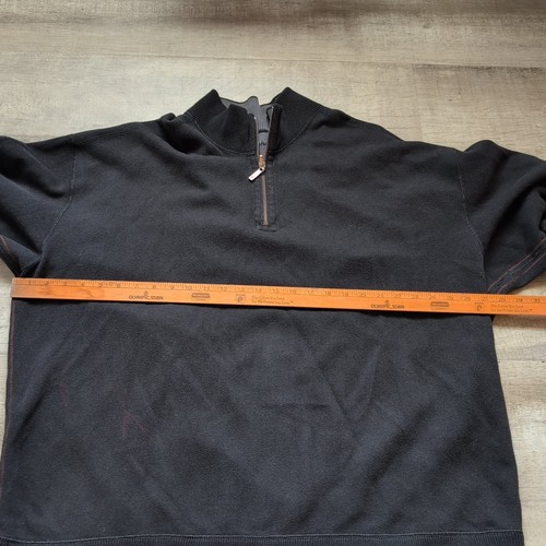Tommy Bahama Sweater Mens XXL? Black Gray Reversible 1/4 Zip Pullover - Picture 2 of 6