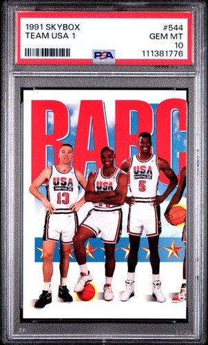 1991-92 Skybox Team USA 1 - David Robinson, Charles Barkley, Chris Mullin PSA 10