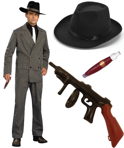 1920s Al Capone Great Gatsby Gangster Pimp Costume Roaring 20s Party Fancy Dress