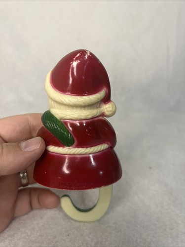Vintage Stocking Hangers Snowman Santa Claus Christmas Set of 2 Sun Hill 1982 - Picture 3 of 6