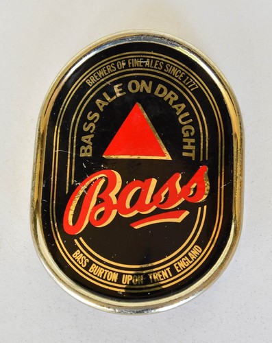 Vintage Bass Ale on Draught Pub Bar Beer Tap Badge Pump Clip Metal