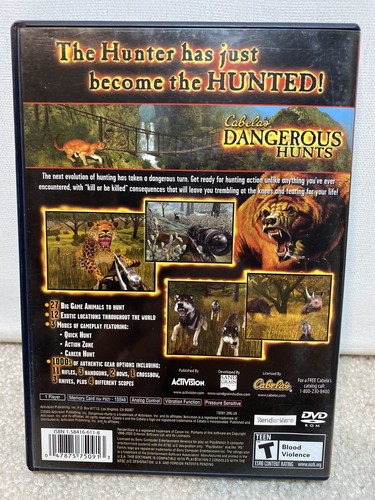 RARE Sony Playstation 2 PS2 Cabela's Dangerous Hunts Complete CIB w/ Reg Card! - Picture 6 of 7
