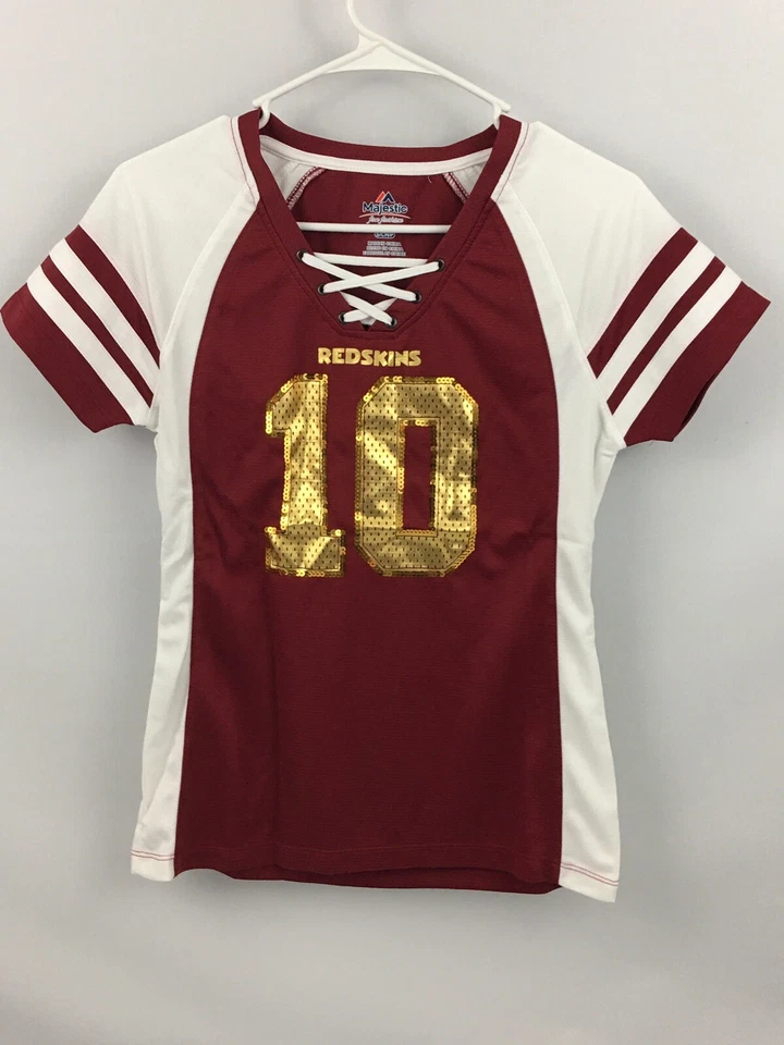 Camiseta jersey de encaje con lentejuelas cuello en V de los Washington Redskins Robert Griffen III para mujer Foto 2 de 4