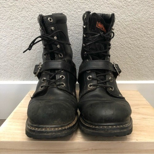 Harley Davidson Faded Glory Black Leather Motorcycle Boots 7.5 - Picture 3 of 7