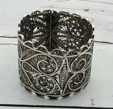 Silver Filigree Napkin Ring with Lacework Design
