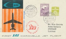 DENMARK 1959 first flight SAS First Caravelle Jet Flight COPENHAGEN - STUTTGART