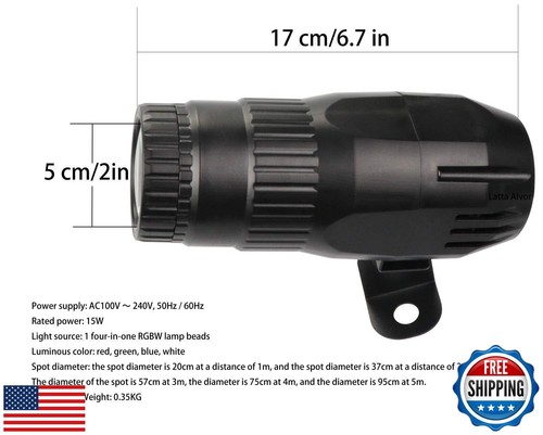 Latta Alvor Pinspot Spot Light with Remote Mini 15W RGBW LED Spotlight Spotli - Picture 3 of 5