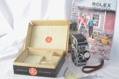 Bolex Palliard D8L 3 Turret 8MM Movie Camera with extras, & vintage guide vgc