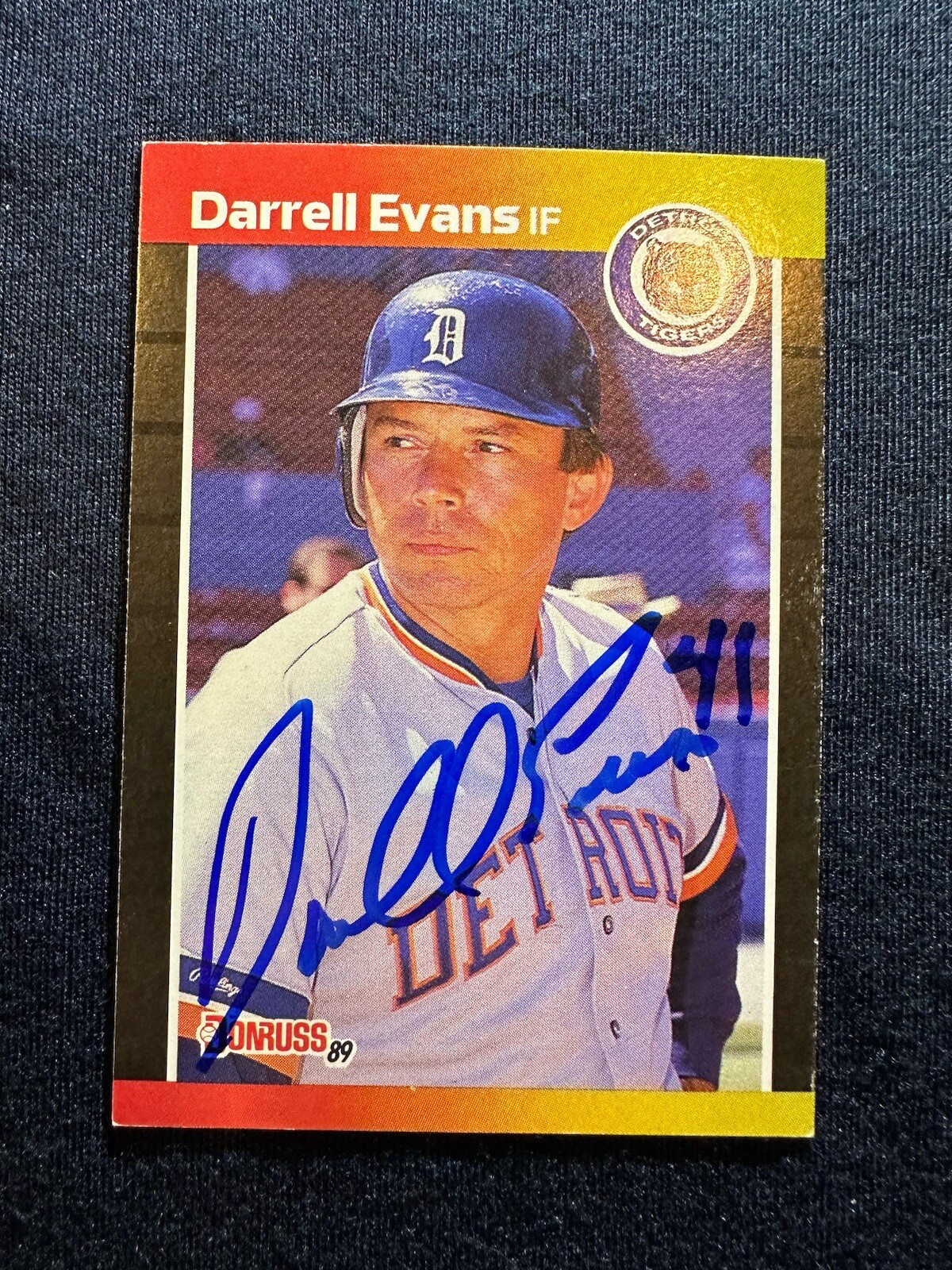 Darrell Evans Signed 1989 Donruss Auto Detroit Tigers 1984 World Series Champion