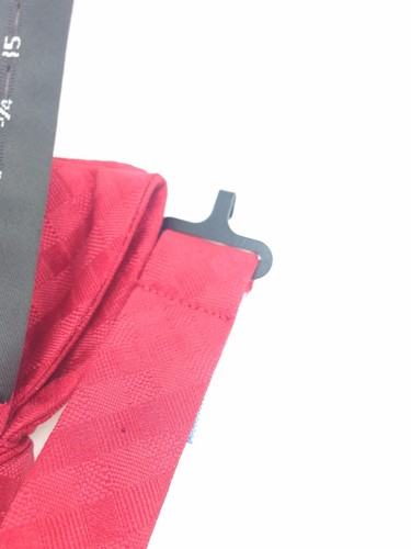 $95 Countess Mara Mens Solid Red Check Silk Bow Tie Classic Adjustable Bowtie - Picture 5 of 5