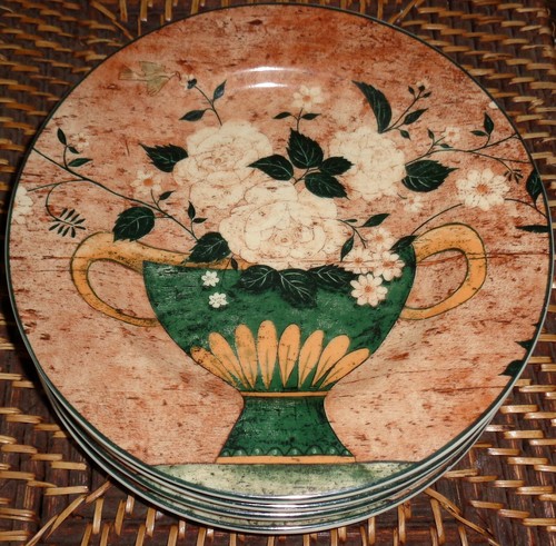 (4) SAKURA Warren Kimble-White Roses 8¼ in. SALAD/DESSERT PLATES (Indonesia) - Picture 3 of 17