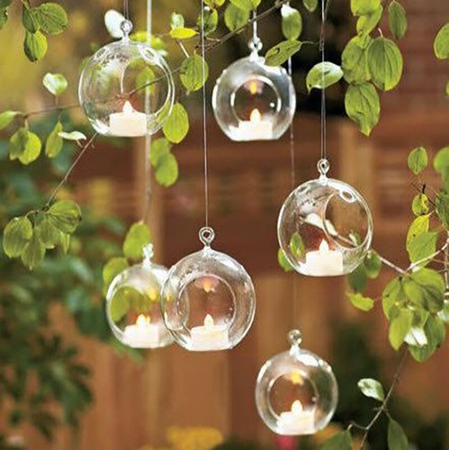 6-36x Clear Glass Ball Fillable Bauble Hanging/Table LED Candle Tea Light Holder - Picture 6 of 13