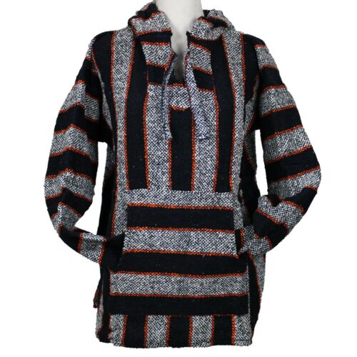 Mittlerer Hoodie Baja Hippie Surfer mexikanischer Poncho Pullover Drogenteppich verschiedene Farben - Bild 11 von 15