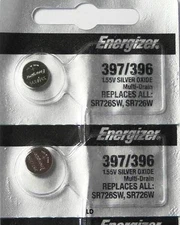 ENERGIZER 396/397 SR726SW SR726W (2 piece) WATCH BATTERY NEW Authorize Seller