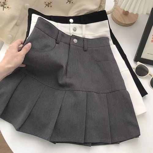 High Waist Pleated Skirt Women Mini Skirts Woman Slim A-Line Skirt - Bild 1 von 24