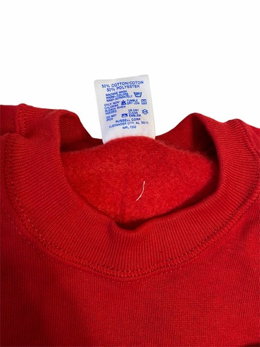 NEW vintage 90s JERZEES NuBlend Blank Crew Neck Sweatshirt Sz XL Red Y2K NWT - Picture 3 of 8