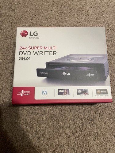 LG DVDRW 24x Super Multi SATA Drive Black GH24 GH24NSB0 DVD Writer Open Box - 第 1/6 張圖片