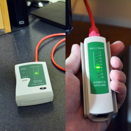 Netzwerk Kabeltester RJ45 RJ11 RJ12 CAT5/6 UTP LAN Kabel Detektor Fernbedienung - Picture 3 of 9