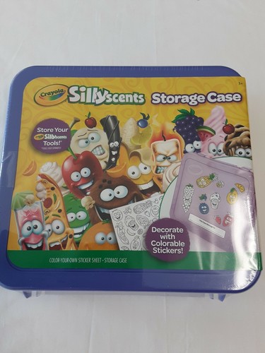Crayola Silly Scents Lila Aufbewahrungsbox mit Farbe-Your-Own Stickerbogen NEU! - Bild 1 von 5