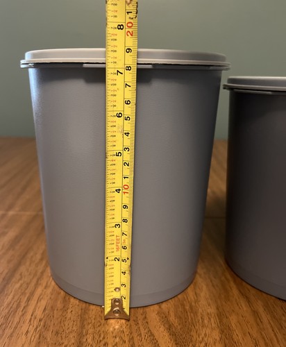 Vintage Tupperware Set of 3 Blue Nesting Servalier Stacking Canisters with Lids - Photo 8 sur 12