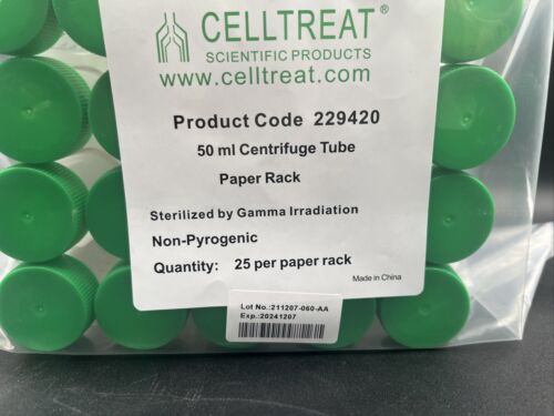 CELLTREAT 50 ml Zentrifugenröhrchen Papiergestell 25er-Pack sterile konische Unterseite - Bild 3 von 5