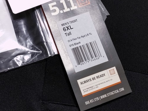 511 TACTICAL Flex-Tac Polywolle schnelles Langarmshirt 72520 6XL groß 6XLT ~ Neu - Bild 3 von 8