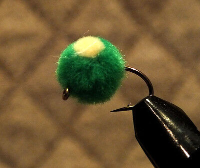 Glo Bug Egg size 8 1 Dozen Dark Orange with Red Dot Wet Trout Fly F763