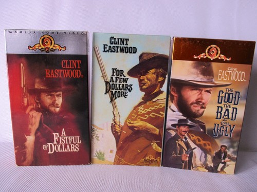 Clint Eastwood Spaghetti Western VHS LOT Fistful Of Dollars, More, Good Bad Ugly - Foto 1 di 5