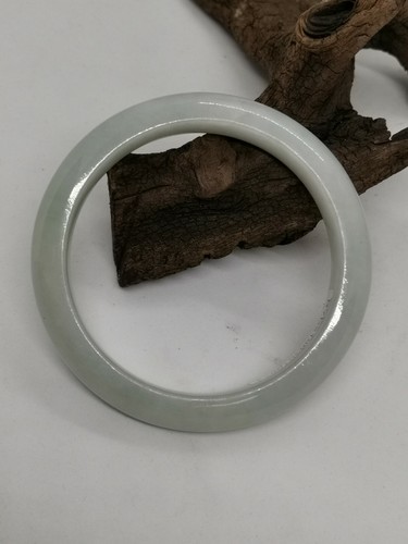 58.40mm Burma Jadeite Jade Bangle Bracelet/细糯淡绿天然缅甸翡翠平安手镯/天然ビルマ翡翠バングル - 第 6/10 張圖片