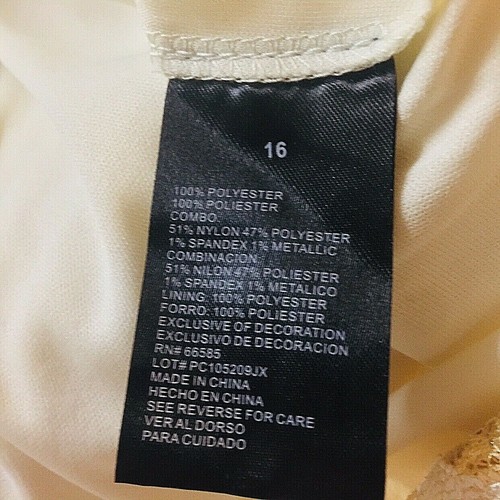 NWT Perceptions Ivory gold metallic stretch evening occasion cocktail dress 16 - Picture 12 of 12