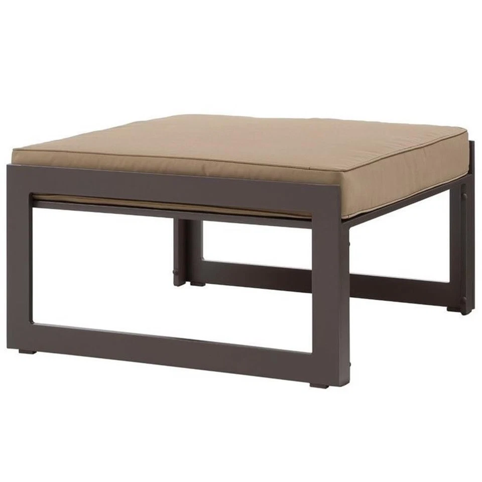 Modway Fortuna Modern Aluminum Patio Ottoman in Brown/Mocha Finish - Imagem 2 de 3