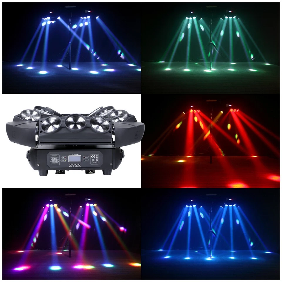 200W DJ Party Laser Light 9LED RGB DMX Spider Beam Moving Head Stage Lighting - Image 2 of 4