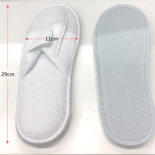 10 pairs High Quality Coral Fleece Towelling Hotel Slippers Closed Toe Terry Spa - Picture 2 of 6